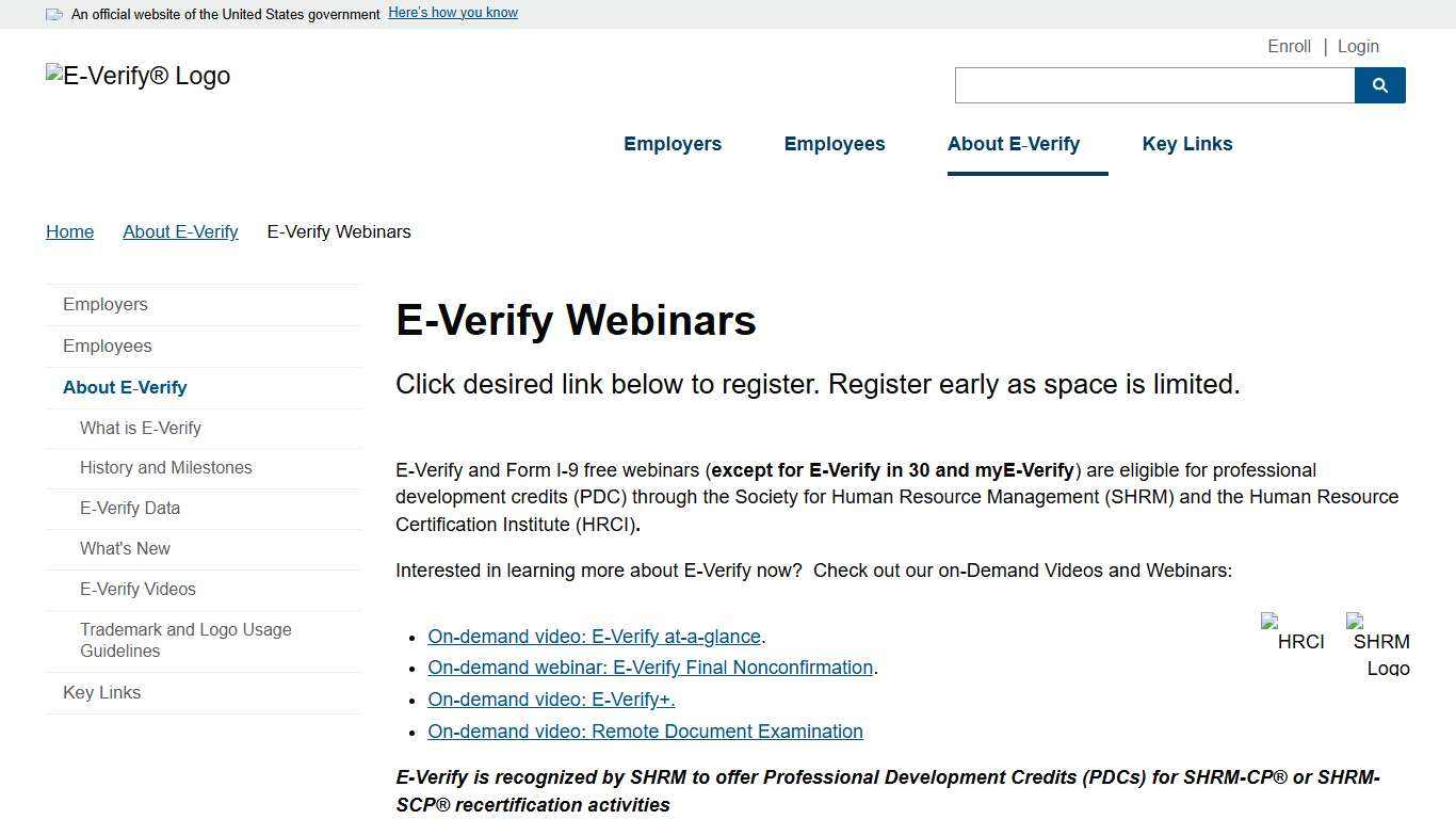 E-Verify Webinars E-Verify